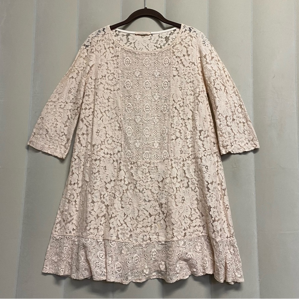 Alexandre Laurent Paris Women’s Dress Lace Crochet Floral Coquette Girlhoodcore